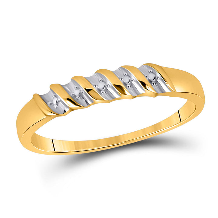 10kt Yellow Gold His Hers Round Diamond Cluster Matching Bridal Wedding Ring Band Set 1/10 Cttw 7 Daisy Joyeria