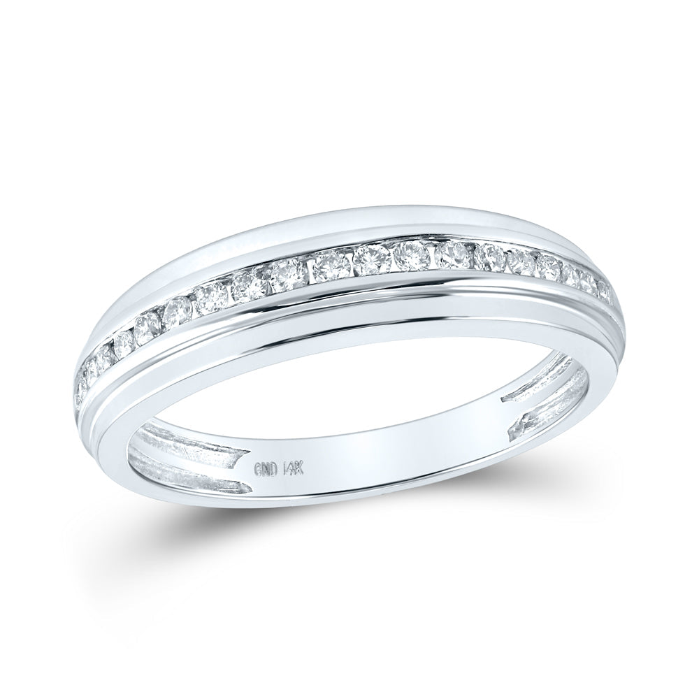 14kt White Gold His Hers Round Diamond Solitaire Matching Bridal Wedding Ring Band Set 7/8 Cttw 7 Daisy Joyeria