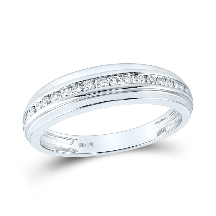 14kt White Gold His Hers Round Diamond Solitaire Matching Bridal Wedding Ring Band Set 7/8 Cttw 7 Daisy Joyeria