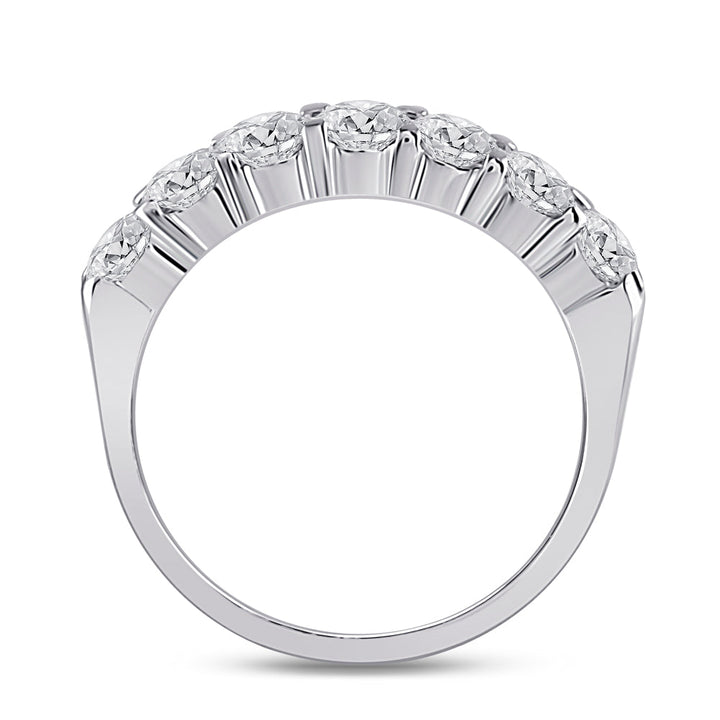 14kt White Gold Womens Round Diamond Single Row Comfort Wedding Band 1.00 Cttw 7 Daisy Joyeria