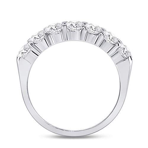 14kt White Gold Womens Round Diamond Single Row Comfort Wedding Band 1.00 Cttw 7 Daisy Joyeria