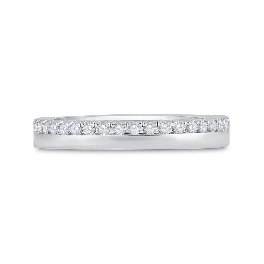 14kt White Gold Womens Round Diamond Wedding Band Ring 1/5 Cttw 7 Daisy Joyeria