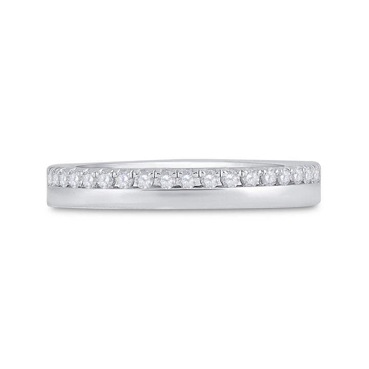 14kt White Gold Womens Round Diamond Wedding Band Ring 1/5 Cttw 7 Daisy Joyeria