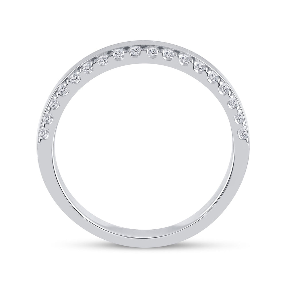 14kt White Gold Womens Round Diamond Wedding Band Ring 1/5 Cttw 7 Daisy Joyeria