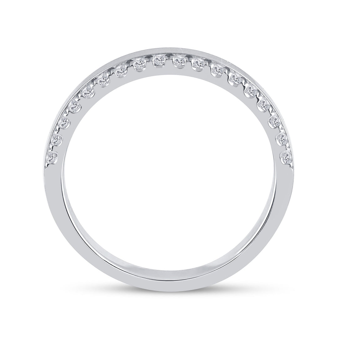 14kt White Gold Womens Round Diamond Wedding Band Ring 1/5 Cttw 7 Daisy Joyeria