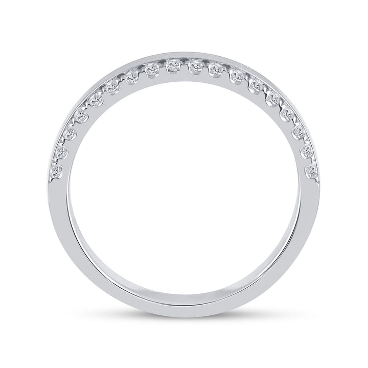 14kt White Gold Womens Round Diamond Wedding Band Ring 1/5 Cttw 7 Daisy Joyeria