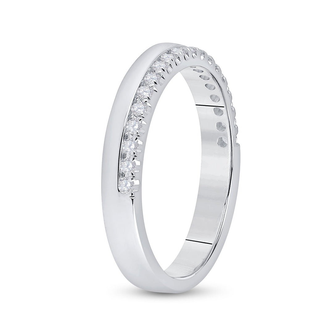 14kt White Gold Womens Round Diamond Wedding Band Ring 1/5 Cttw 7 Daisy Joyeria