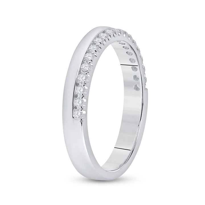 14kt White Gold Womens Round Diamond Wedding Band Ring 1/5 Cttw 7 Daisy Joyeria