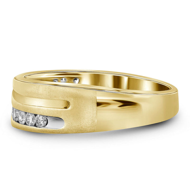 10kt Yellow Gold Mens Round Diamond Wedding Band Ring 1.00 Cttw 10 Daisy Joyeria