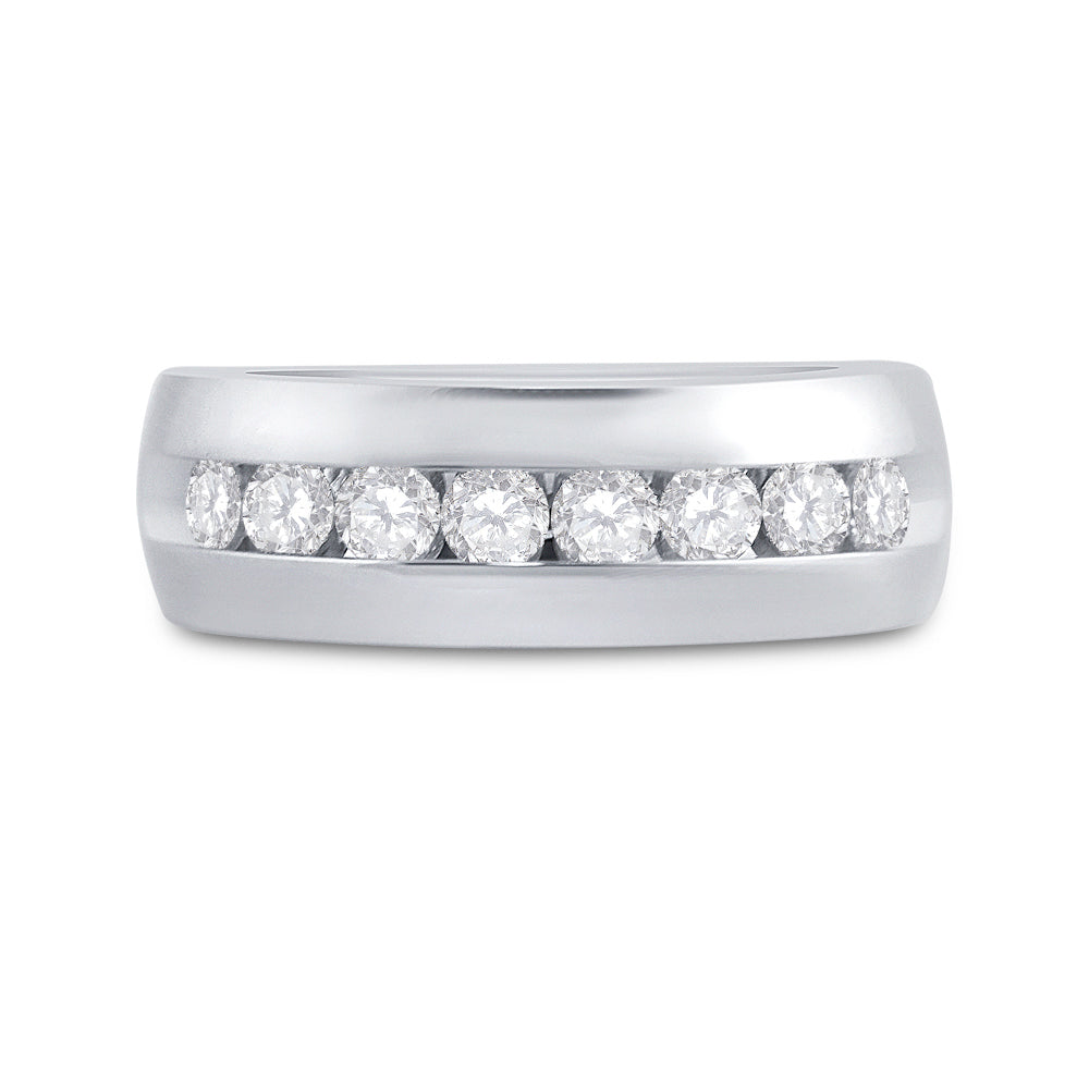 14kt White Gold Mens Round Diamond Wedding Anniversary Band Ring 1.00 Cttw 10 Daisy Joyeria