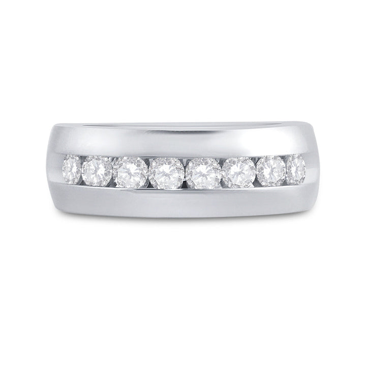 14kt White Gold Mens Round Diamond Wedding Anniversary Band Ring 1.00 Cttw 10 Daisy Joyeria