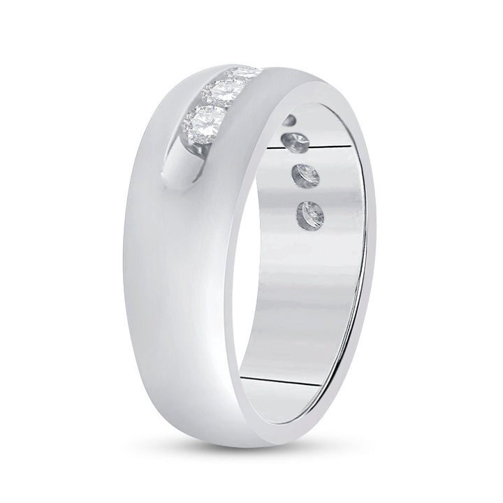 14kt White Gold Mens Round Diamond Wedding Anniversary Band Ring 1.00 Cttw 10 Daisy Joyeria