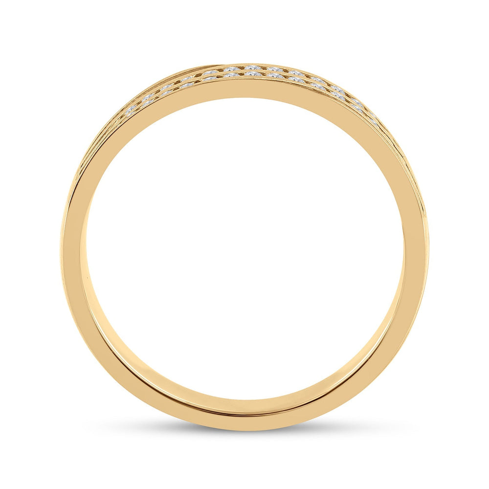 10kt Yellow Gold Mens Round Diamond 2-Row Wedding Anniversary Band Ring 1/4 Cttw 10 Daisy Joyeria