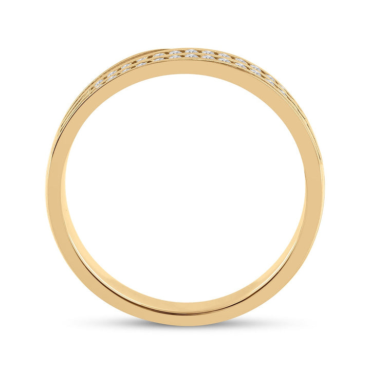 10kt Yellow Gold Mens Round Diamond 2-Row Wedding Anniversary Band Ring 1/4 Cttw 10 Daisy Joyeria