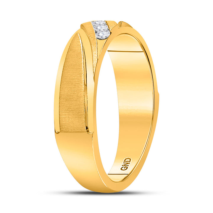 10k Yellow Gold Mens Round Diamond Channel-set Wedding Anniversary Band Ring 1/6 Cttw 10 Daisy Joyeria