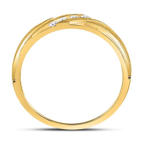 10k Yellow Gold Mens Round Diamond Channel-set Wedding Anniversary Band Ring 1/6 Cttw 10 Daisy Joyeria