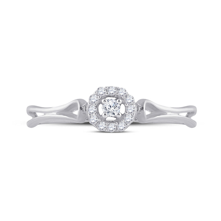 10kt White Gold Womens Round Diamond Solitaire Bridal Wedding Engagement Ring 1/10 Cttw 7 Daisy Joyeria