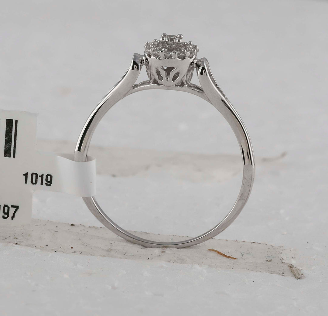 10kt White Gold Womens Round Diamond Solitaire Bridal Wedding Engagement Ring 1/10 Cttw 7 Daisy Joyeria