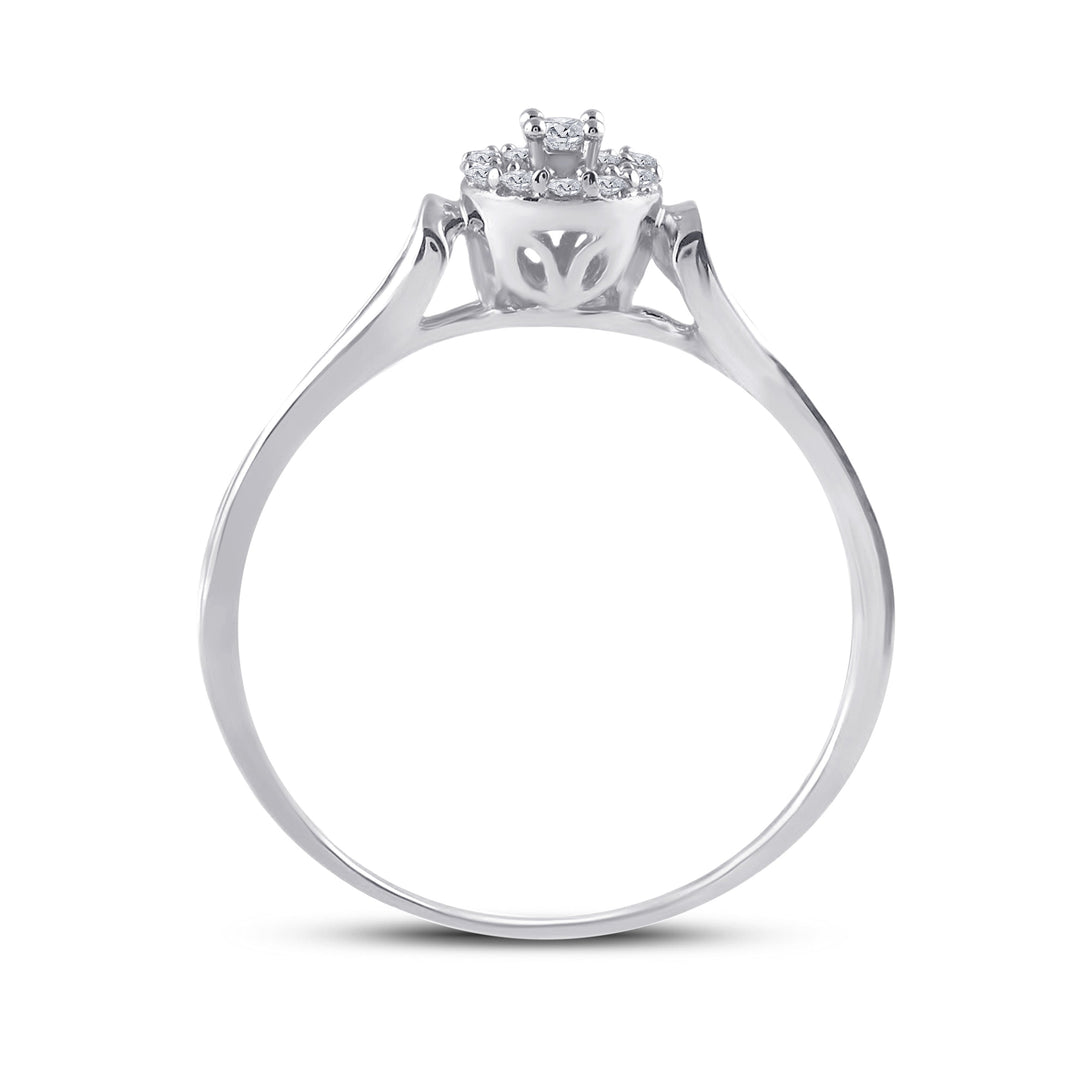10kt White Gold Womens Round Diamond Solitaire Bridal Wedding Engagement Ring 1/10 Cttw 7 Daisy Joyeria