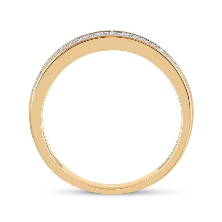 10kt Yellow Gold Womens Round Diamond 3 Row Band Ring 1/2 Cttw 7 Daisy Joyeria