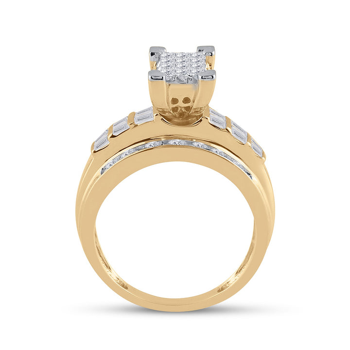 14kt Yellow Gold Womens Princess Diamond Cindys Dream Cluster Bridal Wedding Engagement Ring 7/8 Cttw 7 Daisy Joyeria