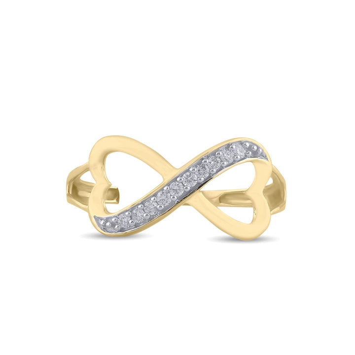 10kt Yellow Gold Womens Round Diamond Infinity Ring 1/10 Cttw 7 Daisy Joyeria