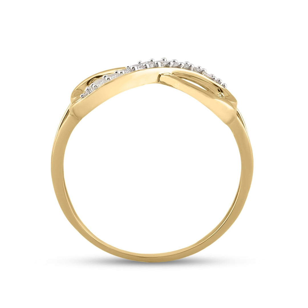 10kt Yellow Gold Womens Round Diamond Infinity Ring 1/10 Cttw 7 Daisy Joyeria