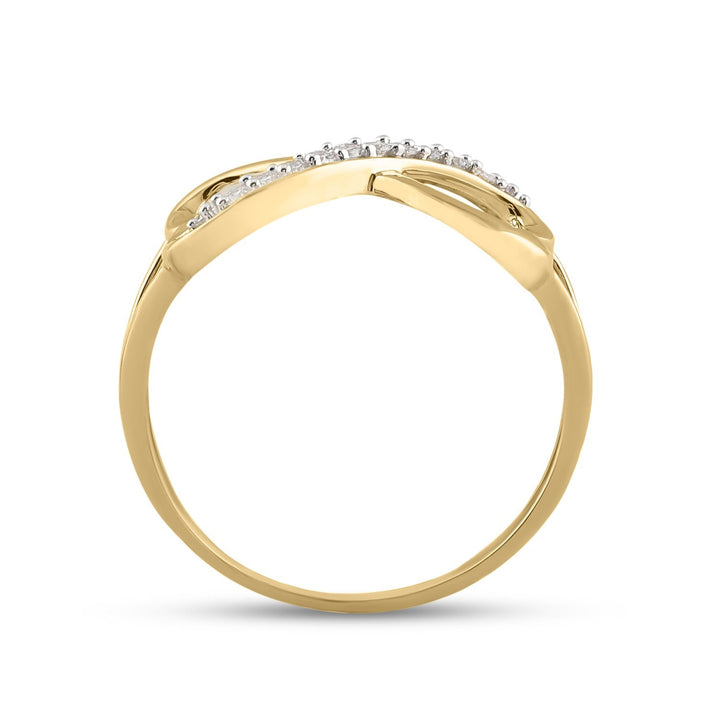 10kt Yellow Gold Womens Round Diamond Infinity Ring 1/10 Cttw 7 Daisy Joyeria