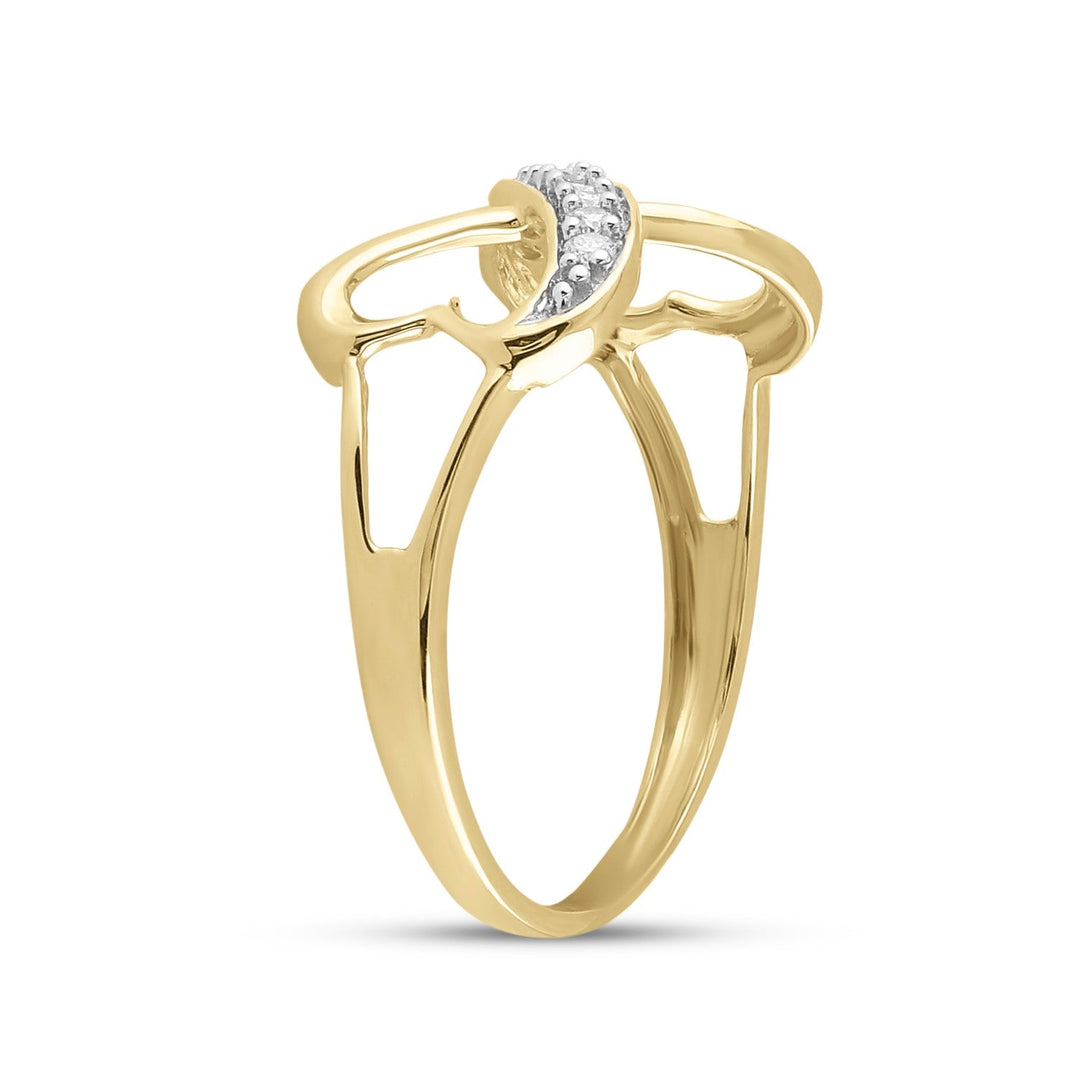 10kt Yellow Gold Womens Round Diamond Infinity Ring 1/10 Cttw 7 Daisy Joyeria