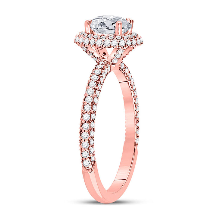 14kt Rose Gold Womens Round Diamond Solitaire Bridal Wedding Engagement Ring 1-5/8 Cttw (Certified) 7 Daisy Joyeria