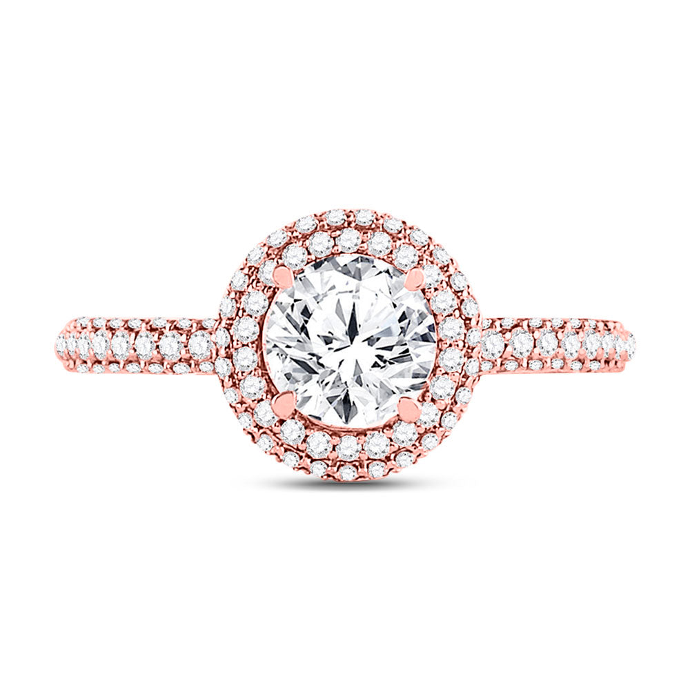 14kt Rose Gold Womens Round Diamond Solitaire Bridal Wedding Engagement Ring 1-5/8 Cttw (Certified) 7 Daisy Joyeria