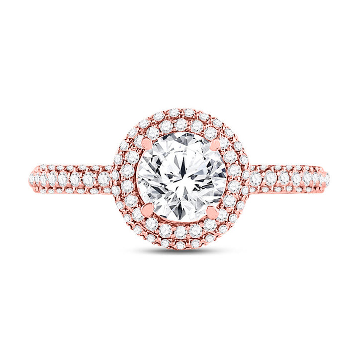14kt Rose Gold Womens Round Diamond Solitaire Bridal Wedding Engagement Ring 1-5/8 Cttw (Certified) 7 Daisy Joyeria