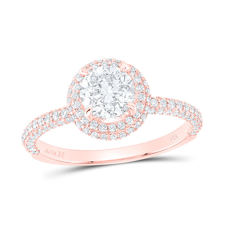 14kt Rose Gold Womens Round Diamond Solitaire Bridal Wedding Engagement Ring 1-5/8 Cttw (Certified) 7 Daisy Joyeria
