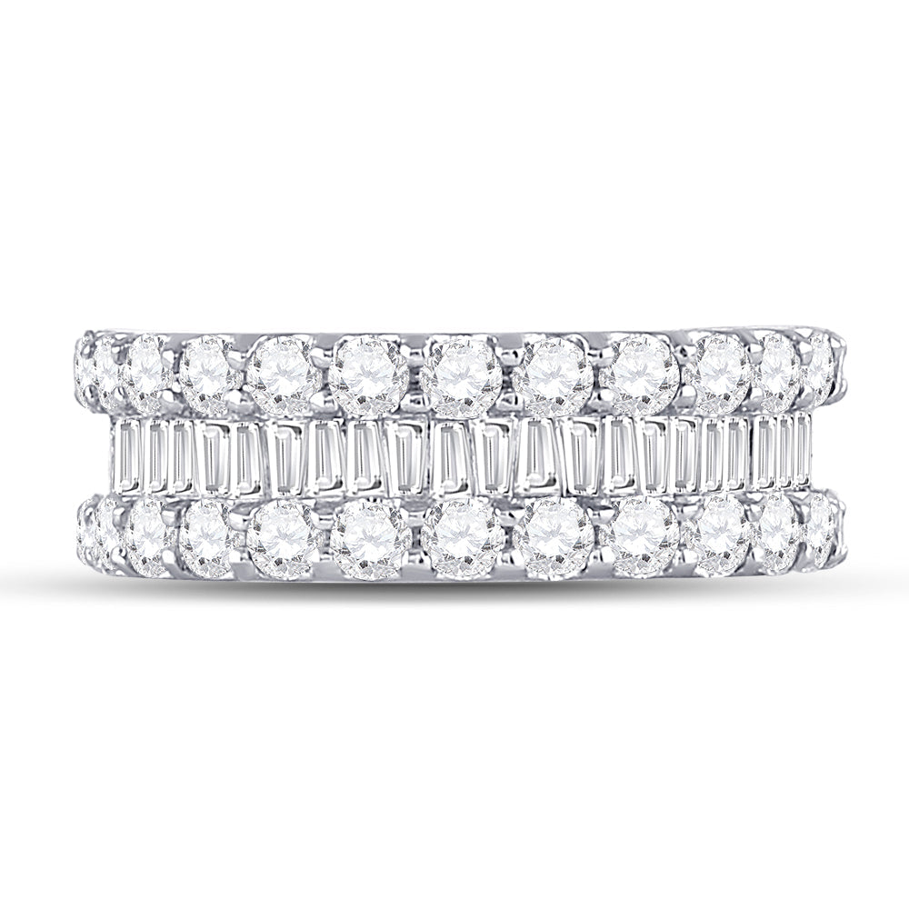 14kt White Gold Womens Round Diamond Anniversary Band Ring 2-5/8 Cttw 7 Daisy Joyeria