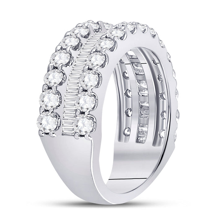 14kt White Gold Womens Round Diamond Anniversary Band Ring 2-5/8 Cttw 7 Daisy Joyeria