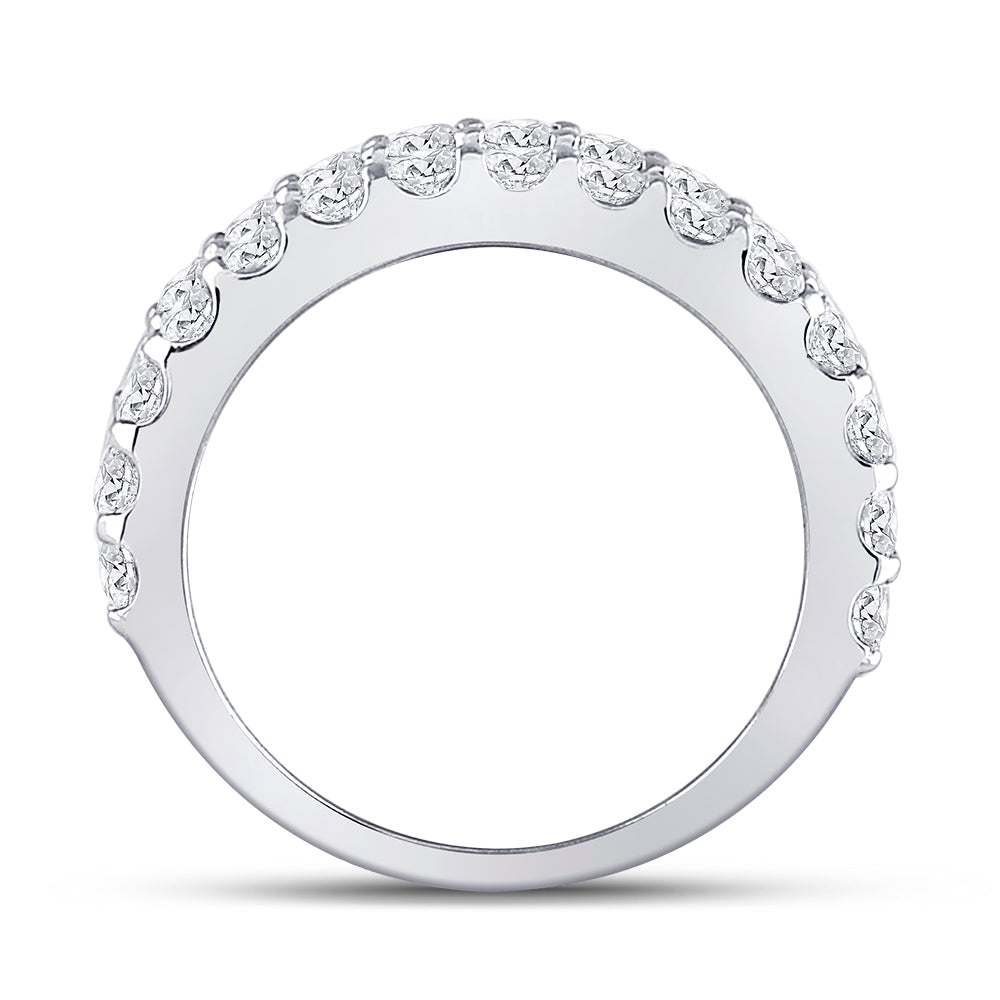14kt White Gold Womens Round Diamond Anniversary Band Ring 2-5/8 Cttw 7 Daisy Joyeria