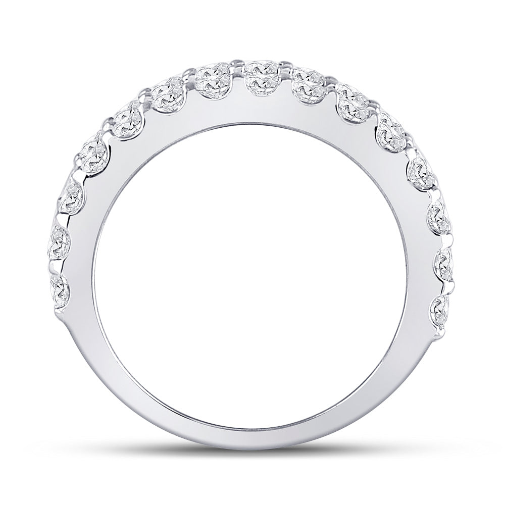 14kt White Gold Womens Round Diamond Anniversary Band Ring 2-5/8 Cttw 7 Daisy Joyeria