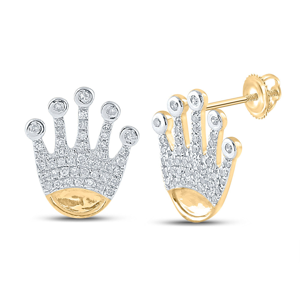 1/4CT-DIA P1 MICRO PAVE CROWN CLUSTER EARRING Daisy Joyeria