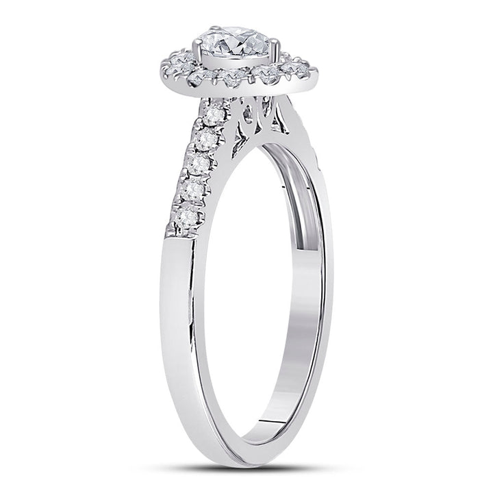 14kt White Gold Womens Pear Diamond Solitaire Bridal Wedding Engagement Ring 1/2 Cttw (Certified) 7 Daisy Joyeria
