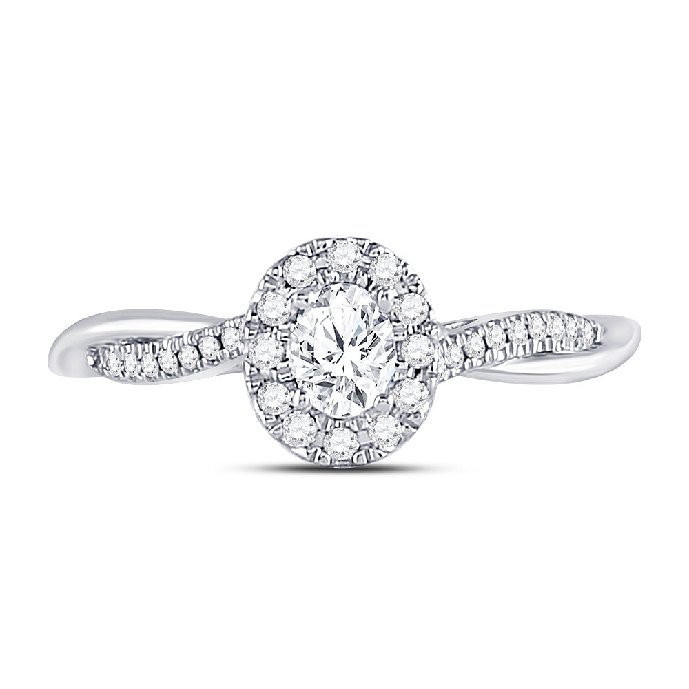 14kt White Gold Womens Oval Diamond Solitaire Bridal Wedding Engagement Ring 1/3 Cttw (Certified) 7 Daisy Joyeria