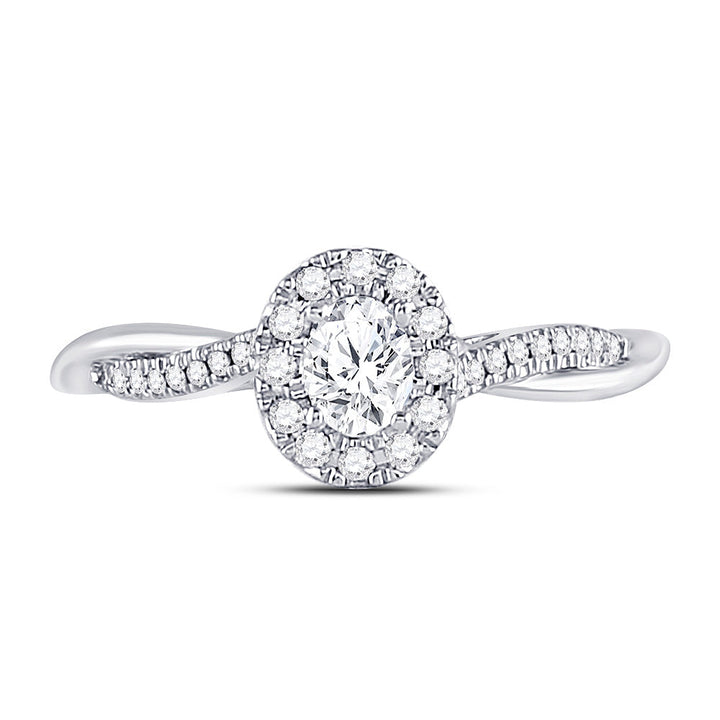 14kt White Gold Womens Oval Diamond Solitaire Bridal Wedding Engagement Ring 1/3 Cttw (Certified) 7 Daisy Joyeria