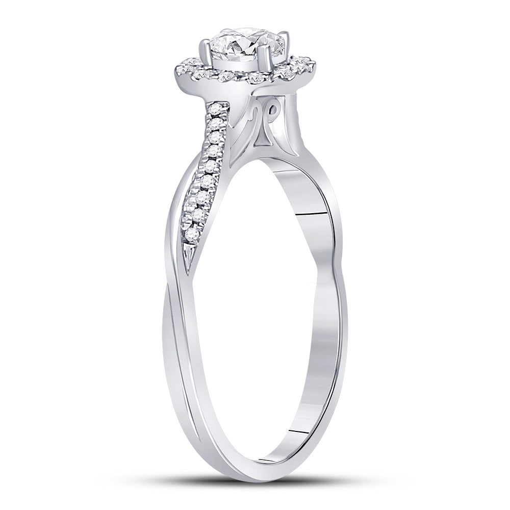 14kt White Gold Womens Oval Diamond Solitaire Bridal Wedding Engagement Ring 1/3 Cttw (Certified) 7 Daisy Joyeria