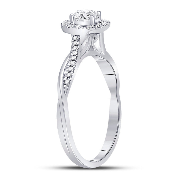 14kt White Gold Womens Oval Diamond Solitaire Bridal Wedding Engagement Ring 1/3 Cttw (Certified) 7 Daisy Joyeria