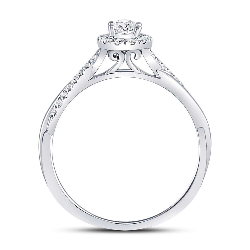 14kt White Gold Womens Oval Diamond Solitaire Bridal Wedding Engagement Ring 1/3 Cttw (Certified) 7 Daisy Joyeria