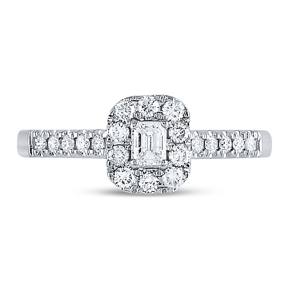14kt White Gold Womens Emerald Diamond Solitaire Bridal Wedding Engagement Ring 1/2 Cttw (Certified) 7 Daisy Joyeria