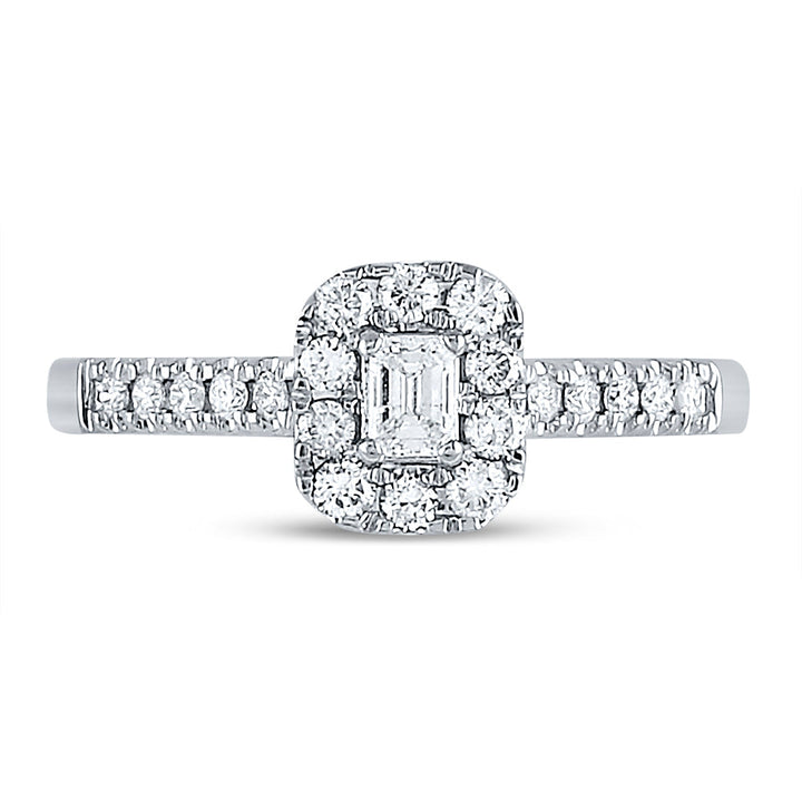 14kt White Gold Womens Emerald Diamond Solitaire Bridal Wedding Engagement Ring 1/2 Cttw (Certified) 7 Daisy Joyeria