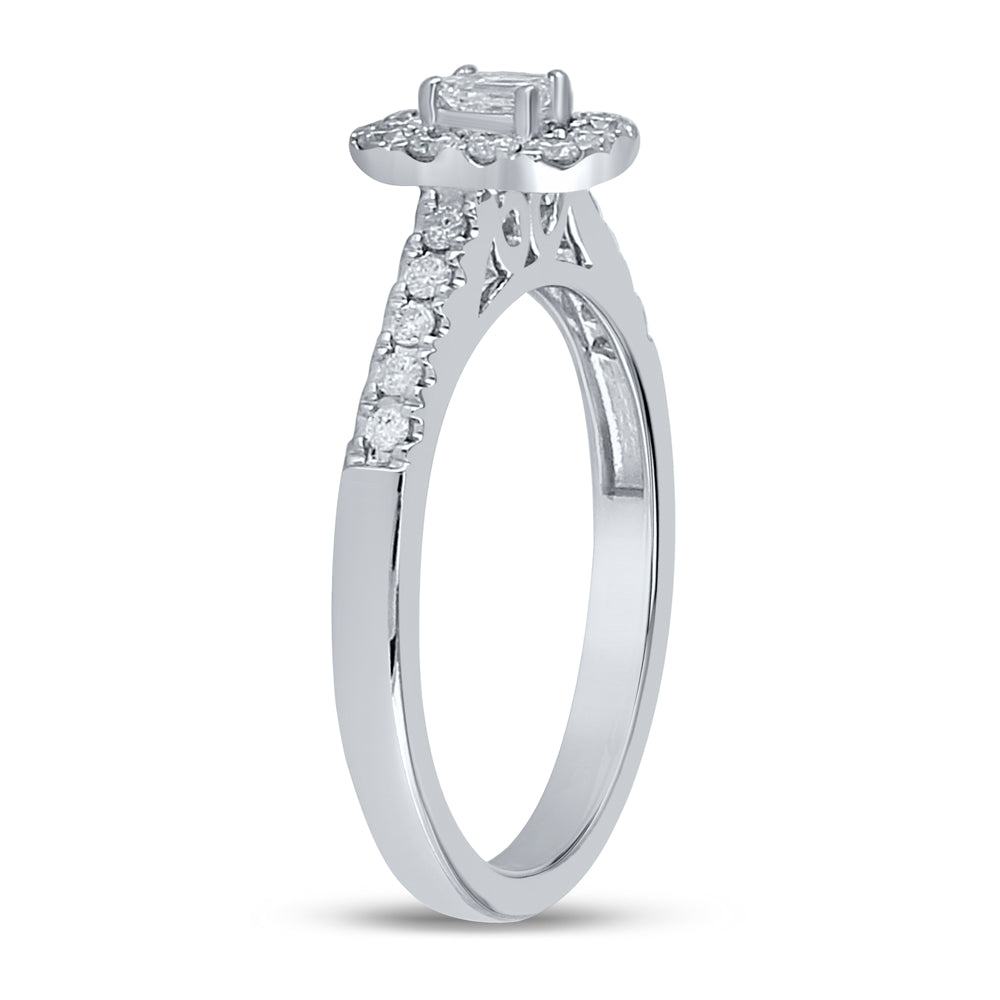 14kt White Gold Womens Emerald Diamond Solitaire Bridal Wedding Engagement Ring 1/2 Cttw (Certified) 7 Daisy Joyeria
