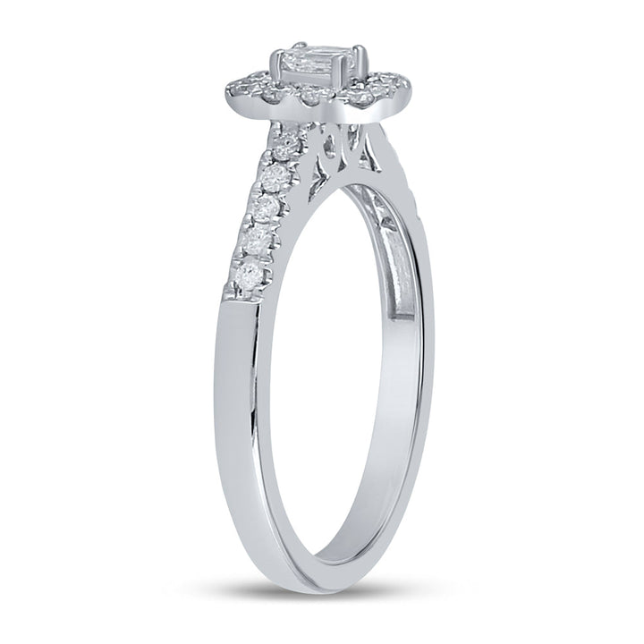 14kt White Gold Womens Emerald Diamond Solitaire Bridal Wedding Engagement Ring 1/2 Cttw (Certified) 7 Daisy Joyeria
