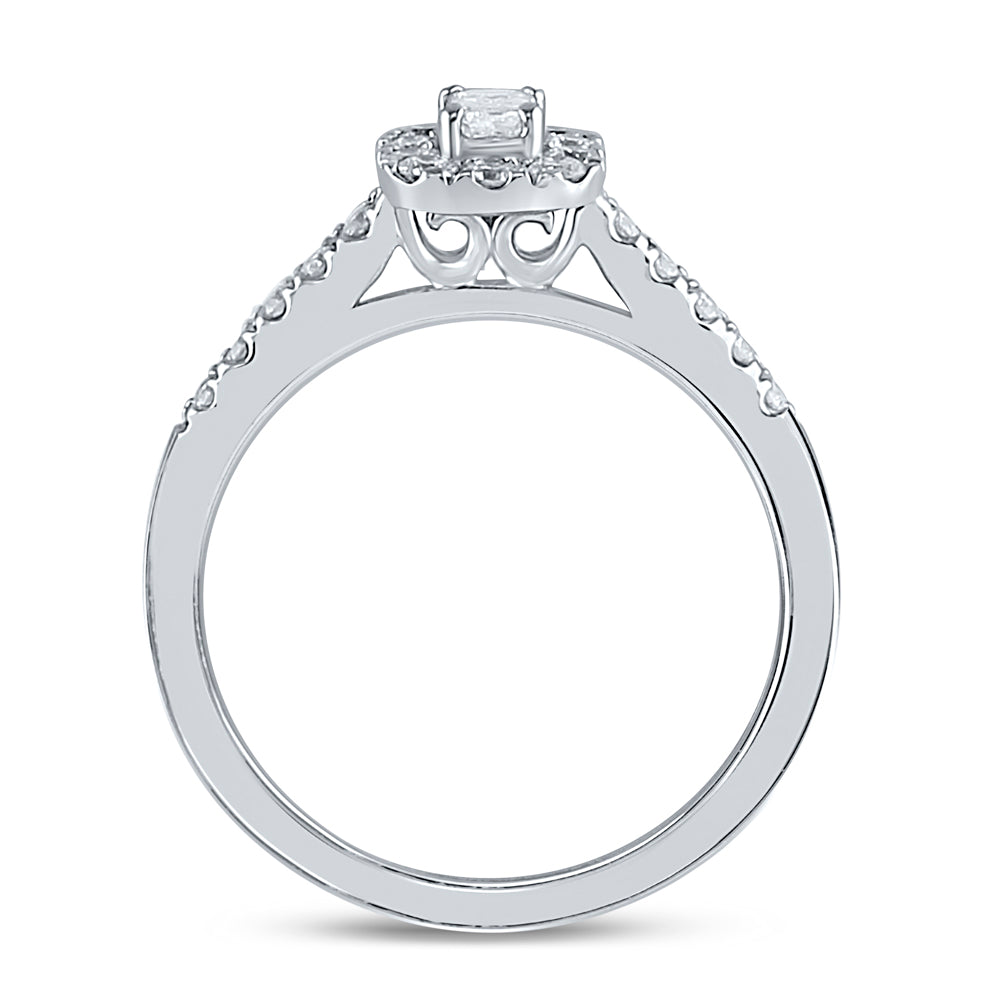 14kt White Gold Womens Emerald Diamond Solitaire Bridal Wedding Engagement Ring 1/2 Cttw (Certified) 7 Daisy Joyeria