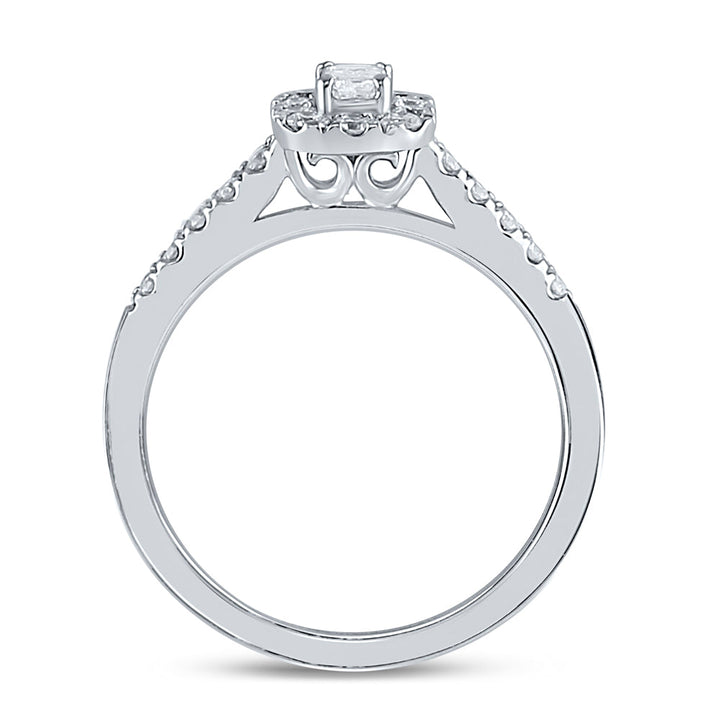 14kt White Gold Womens Emerald Diamond Solitaire Bridal Wedding Engagement Ring 1/2 Cttw (Certified) 7 Daisy Joyeria